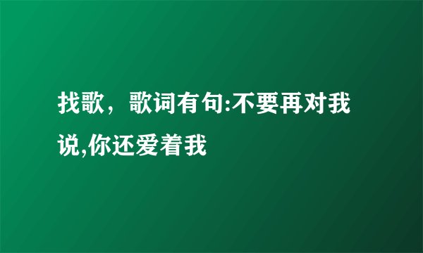 找歌，歌词有句:不要再对我说,你还爱着我