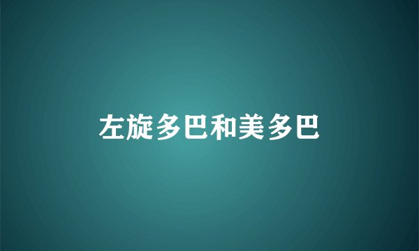 左旋多巴和美多巴