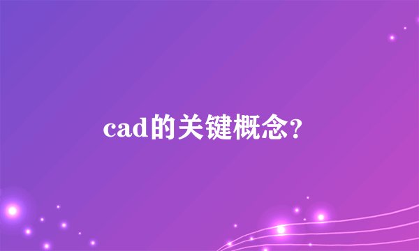 cad的关键概念?