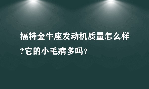 福特金牛座发动机质量怎么样?它的小毛病多吗？