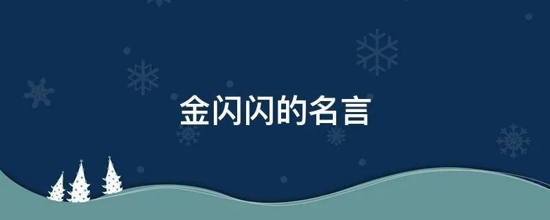 金闪闪的名言