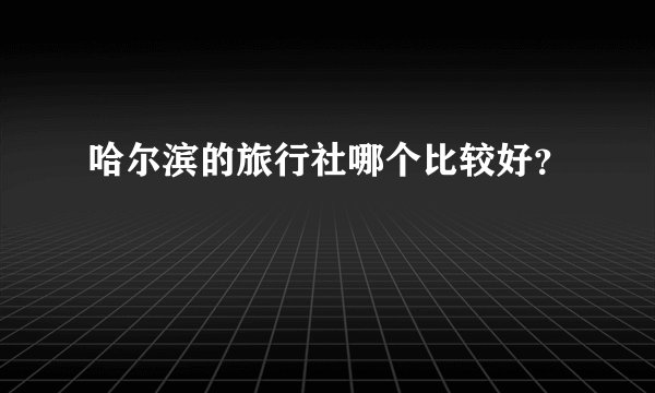 哈尔滨的旅行社哪个比较好？