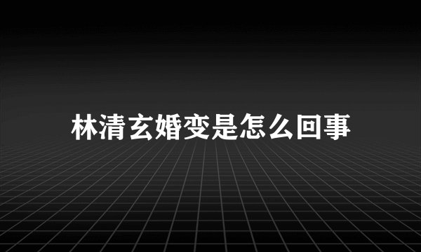 林清玄婚变是怎么回事