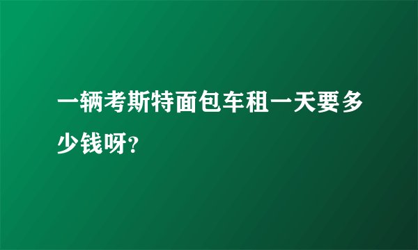 一辆考斯特面包车租一天要多少钱呀？