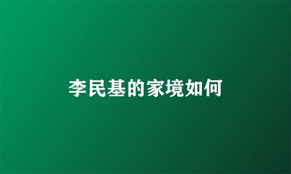 李民基的家境如何