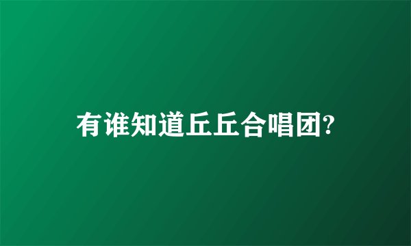 有谁知道丘丘合唱团?