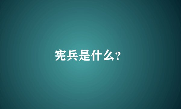 宪兵是什么?
