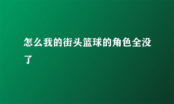 怎么我的街头篮球的角色全没了