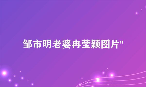 邹市明老婆冉莹颖图片