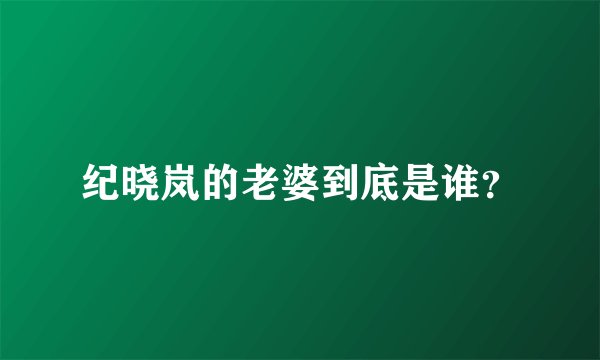 纪晓岚的老婆到底是谁?