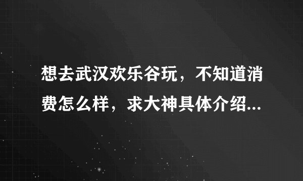 想去武汉欢乐谷玩，不知道消费怎么样，求大神具体介绍一下，最好是去过的