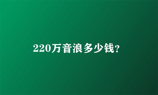 220万音浪多少钱？