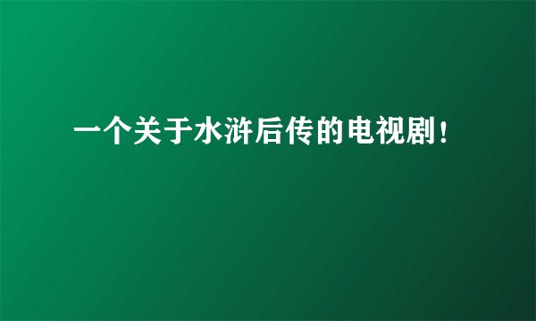 一个关于水浒后传的电视剧！