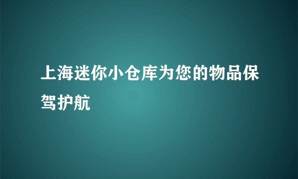上海迷你小仓库为您的物品保驾护航