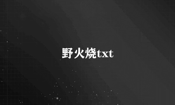 野火烧txt