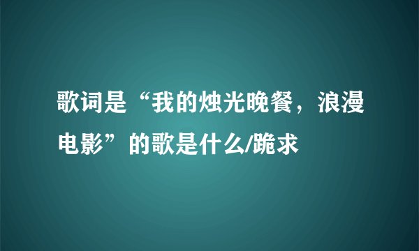 歌词是“我的烛光晚餐，浪漫电影”的歌是什么/跪求