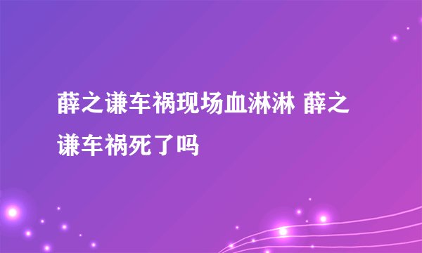 薛之谦车祸现场血淋淋 薛之谦车祸死了吗