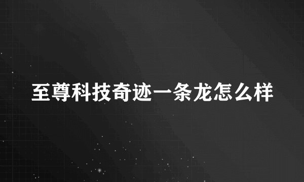 至尊科技奇迹一条龙怎么样