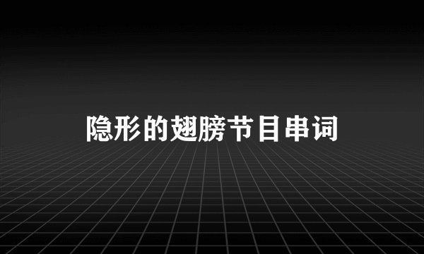 隐形的翅膀节目串词