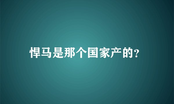 悍马是那个国家产的？