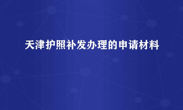 天津护照补发办理的申请材料
