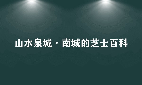 山水泉城·南城的芝士百科