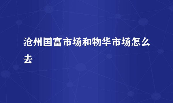 沧州国富市场和物华市场怎么去