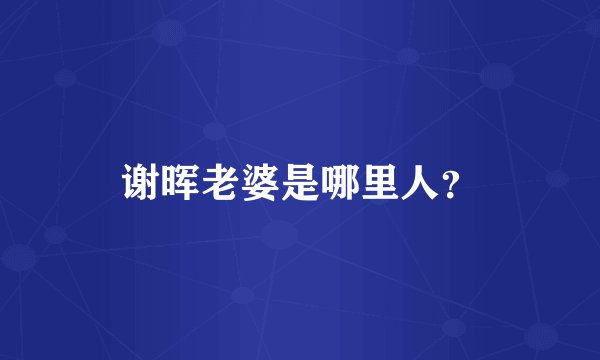 谢晖老婆是哪里人？