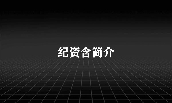 纪资含简介