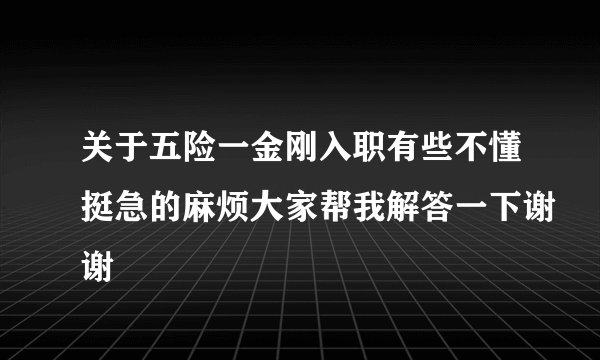 关于五险一金刚入职有些不懂挺急的麻烦大家帮我解答一下谢谢