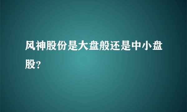 风神股份是大盘般还是中小盘股?