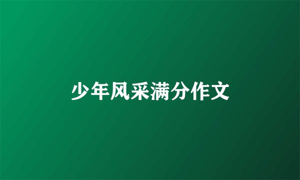 少年风采满分作文