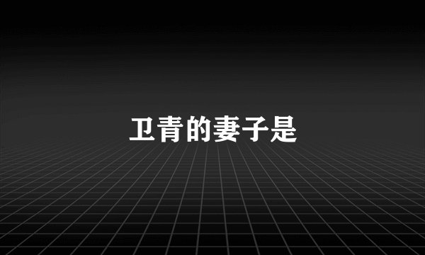 卫青的妻子是