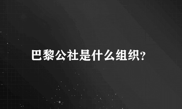 巴黎公社是什么组织？