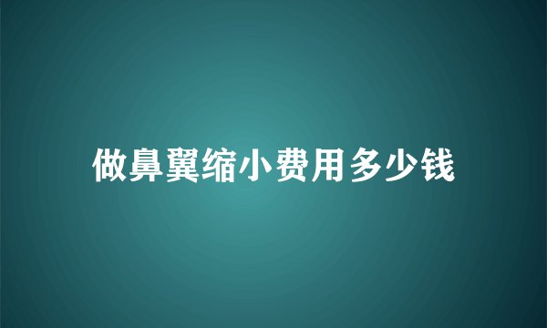 做鼻翼缩小费用多少钱