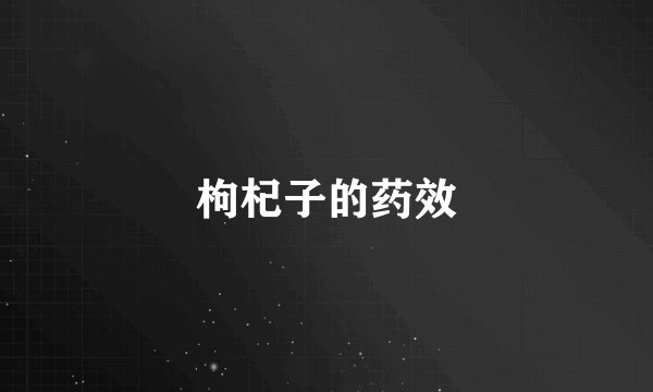 枸杞子的药效