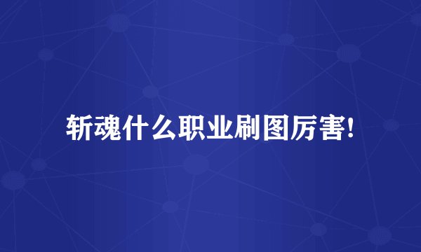 斩魂什么职业刷图厉害!