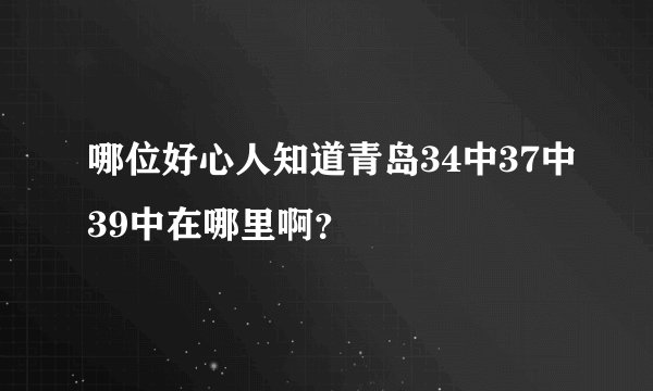 哪位好心人知道青岛34中37中39中在哪里啊？