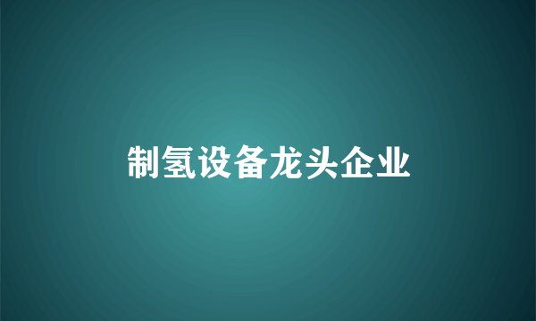 制氢设备龙头企业
