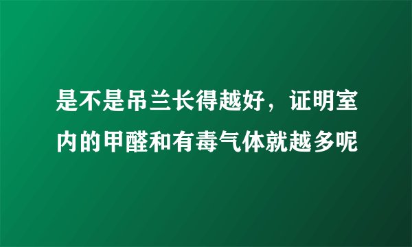 是不是吊兰长得越好，证明室内的甲醛和有毒气体就越多呢