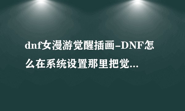 dnf女漫游觉醒插画-DNF怎么在系统设置那里把觉醒插画调出来，城镇显示二觉特效？