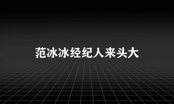 范冰冰经纪人来头大