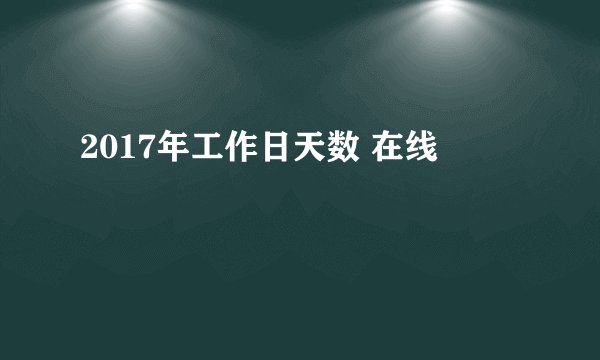 2017年工作日天数 在线