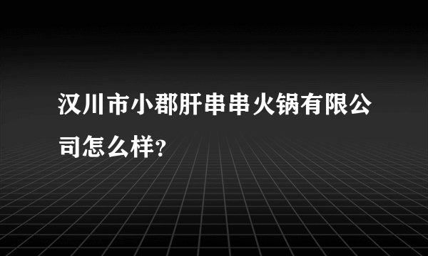 汉川市小郡肝串串火锅有限公司怎么样？