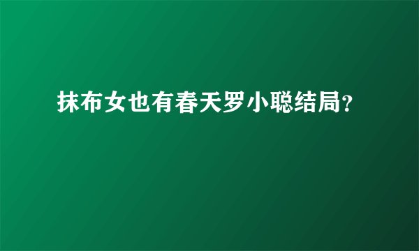 抹布女也有春天罗小聪结局？