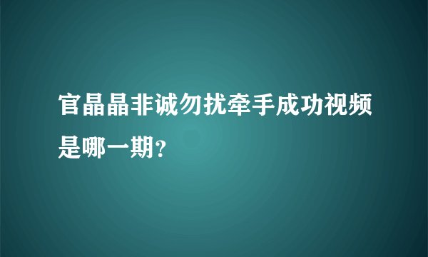 官晶晶非诚勿扰牵手成功视频是哪一期?
