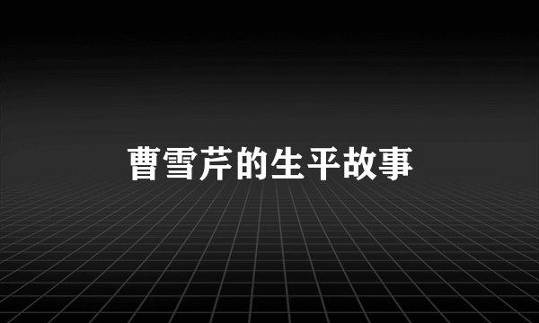 曹雪芹的生平故事