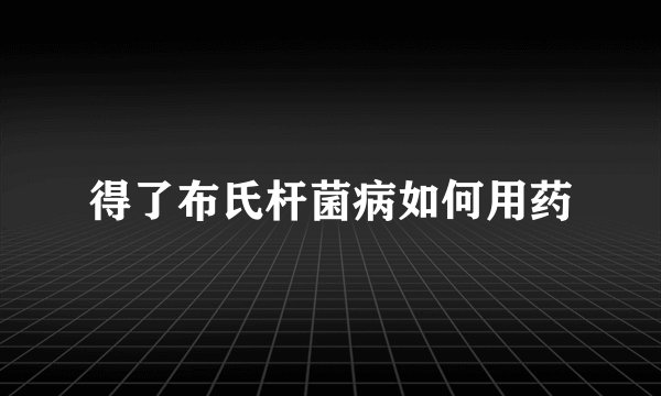 得了布氏杆菌病如何用药