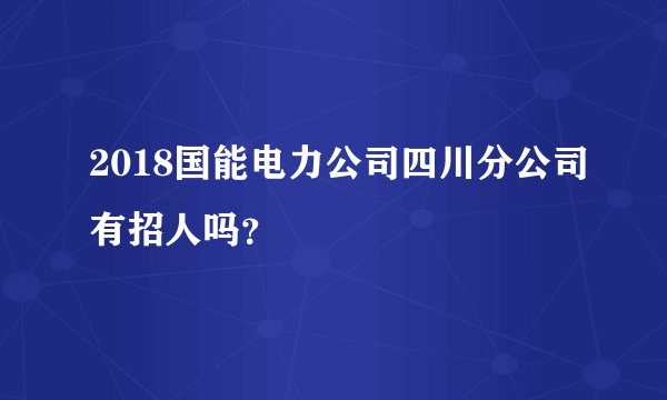 2018国能电力公司四川分公司有招人吗？