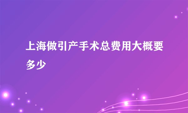上海做引产手术总费用大概要多少